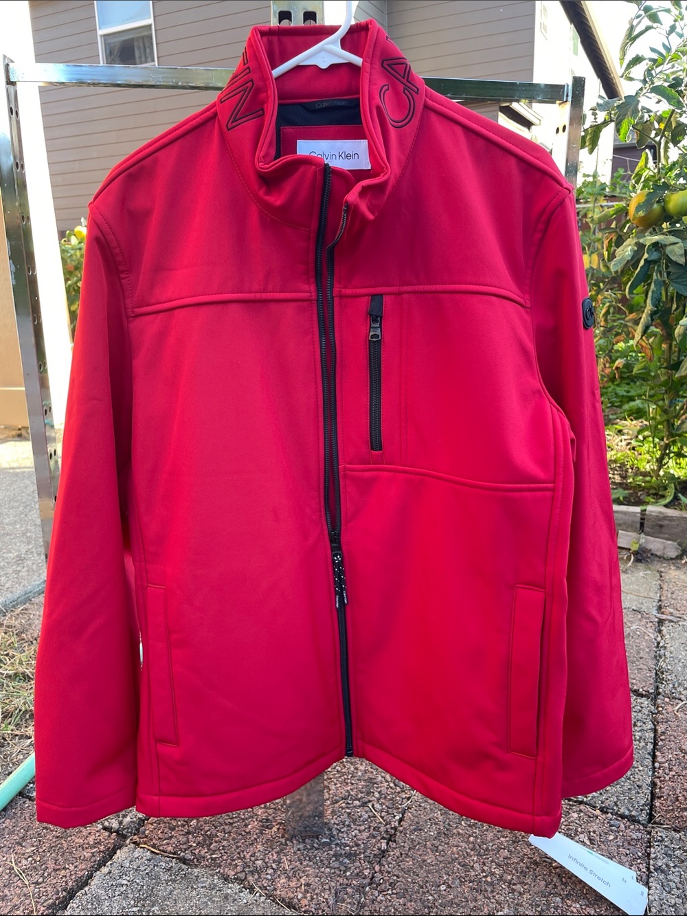 Calvin Klein Bright Red Zip-Front Softshell Jacket
